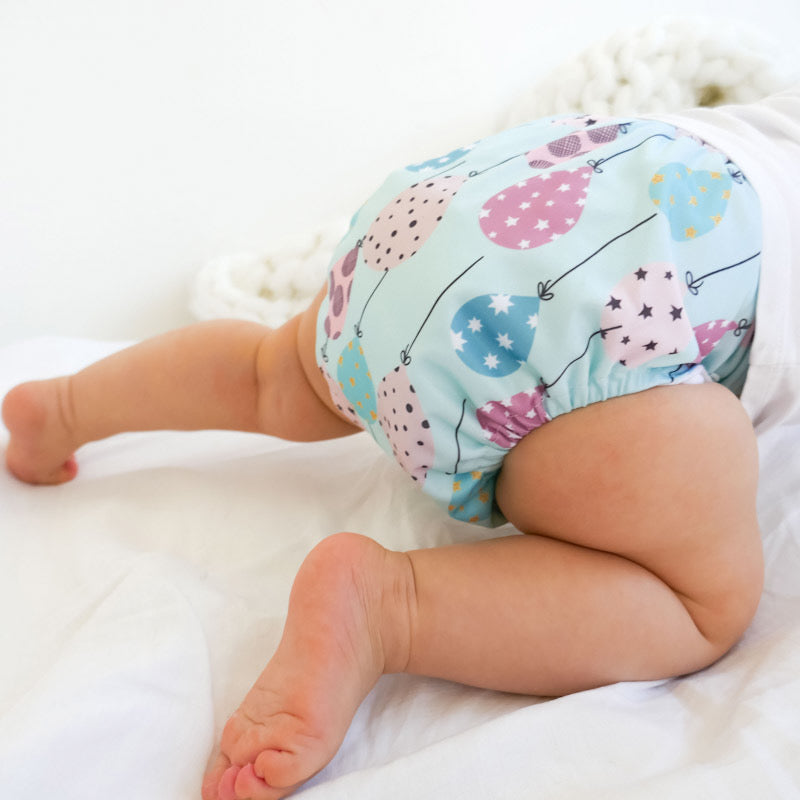 Baby Stoffwindel bunte Ballons inklusive Einlage - Windelland